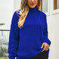 Cable-Knit Turtle Neck Long Sleeve Sweater