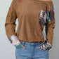 Geometric Drop Shoulder T-Shirt with Pocket
