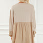 Ballon Sleeve Buttoned Mini Dress