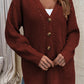 V-Neck Openwork Long Sleeve Cardigan