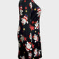 Plus Size Santa Printed Round Neck Dress