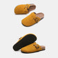 Suede Closed Toe Buckle Slide