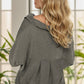 Striped Batwing Sleeve Dropped Shoulder Jacket