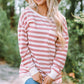 Striped Dropped Shoulder Longline Top