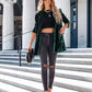 Button Up Long Sleeve Blazer with Pocket