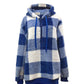 Plaid Half Zip Drawstring Hoodie