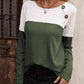 Contrast Round Neck Long Sleeve T-Shirt