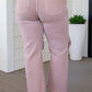 Babs High Rise Distressed Straight Jeans in Mauve