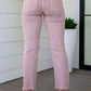 Babs High Rise Distressed Straight Jeans in Mauve