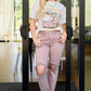 Babs High Rise Distressed Straight Jeans in Mauve