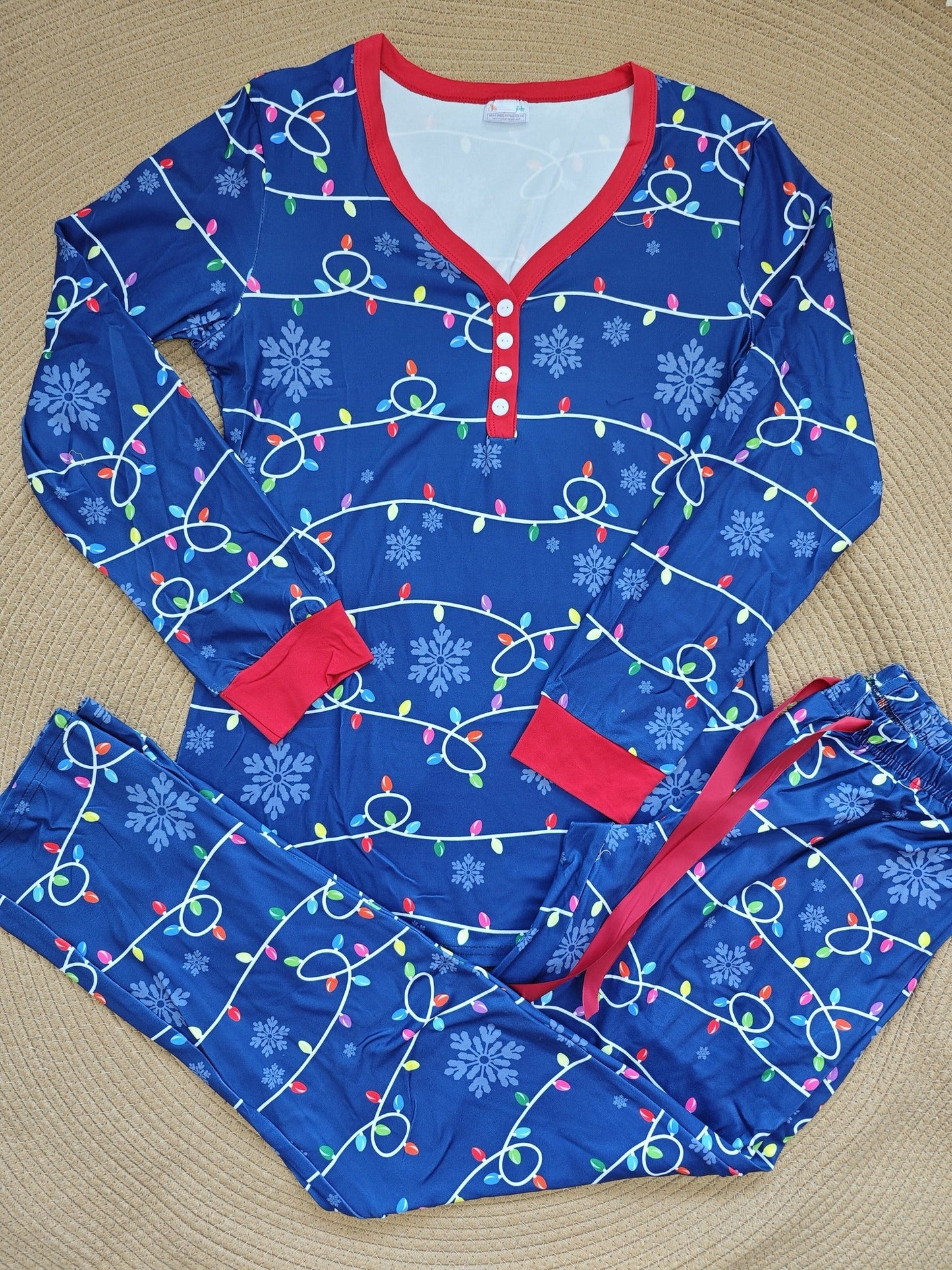 PREORDER: Matching Family Christmas Pajamas In Christmas Lights