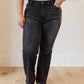 Eleanor High Rise Classic Straight Jeans in Washed Black