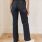 Eleanor High Rise Classic Straight Jeans in Washed Black