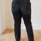 Eleanor High Rise Classic Straight Jeans in Washed Black