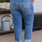 Jones High Rise Cuffed Straight Jeans
