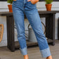Jones High Rise Cuffed Straight Jeans