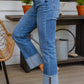 Jones High Rise Cuffed Straight Jeans