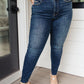 Lydia Mid Rise Vintage Raw Hem Skinny Jeans