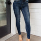 Lydia Mid Rise Vintage Raw Hem Skinny Jeans