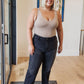Eleanor High Rise Classic Straight Jeans in Washed Black