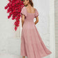 Smocked Square Neck Tiered Dress