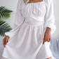 Tied Square Neck Balloon Sleeve Dress