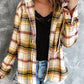 Plaid Button Up Hooded Jacket