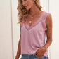 Swiss Dot Lace Trim V-Neck Tank