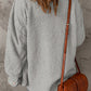 Fuzzy Button Up Pocketed Jacket