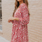 Animal Print Square Neck Balloon Sleeve Dress