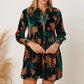 Floral Button Up Collared Neck Shirt Dress