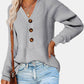 Half Button Long Sleeve Knit Top