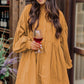 Button Up Lantern Sleeve Dress