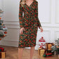 Christmas Element Print Long Sleeve Dress