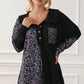 Half Button Leopard Collared Neck Blouse