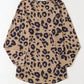 Leopard V-Neck Dropped Shoulder Blouse