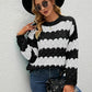 Color Block Round Neck Dropped Shoulder Sweater
