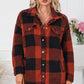 Plaid Button Down Coat with Pockets