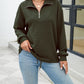 Quarter-Zip Collared Drop Shoulder Sweatshirt