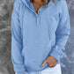 Half Snap Drawstring Long Sleeve Hoodie