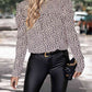 Printed Round Neck Puff Sleeve Blouse