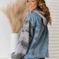 Geometric Raw Hem Denim Jacket