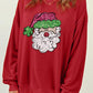 Santa Graphic Round Neck Long Sleeve Sweatshirt