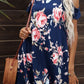 Floral Round Neck Cold-Shoulder Dress