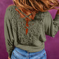 Ribbed Round Neck Long Sleeve Blouse