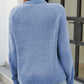 Waffle-Knit Round Neck Reglan Sleeve Sweater