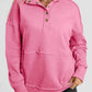 Half Sanp Drop Shoulder Long Sleeve Sweatshirt