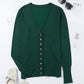 V-Neck Long Sleeve Button-Down Cardigan