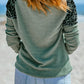Waffle Knit Leopard Notched Neck Top