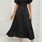 Smocked Square Neck Puff Sleeve Dress